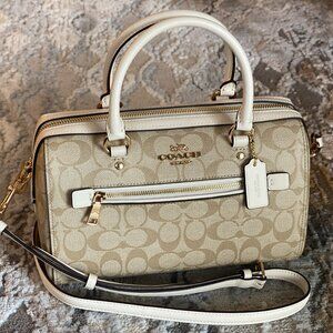 NWT Coach Rowan Satchel In Signature Canvas Bag